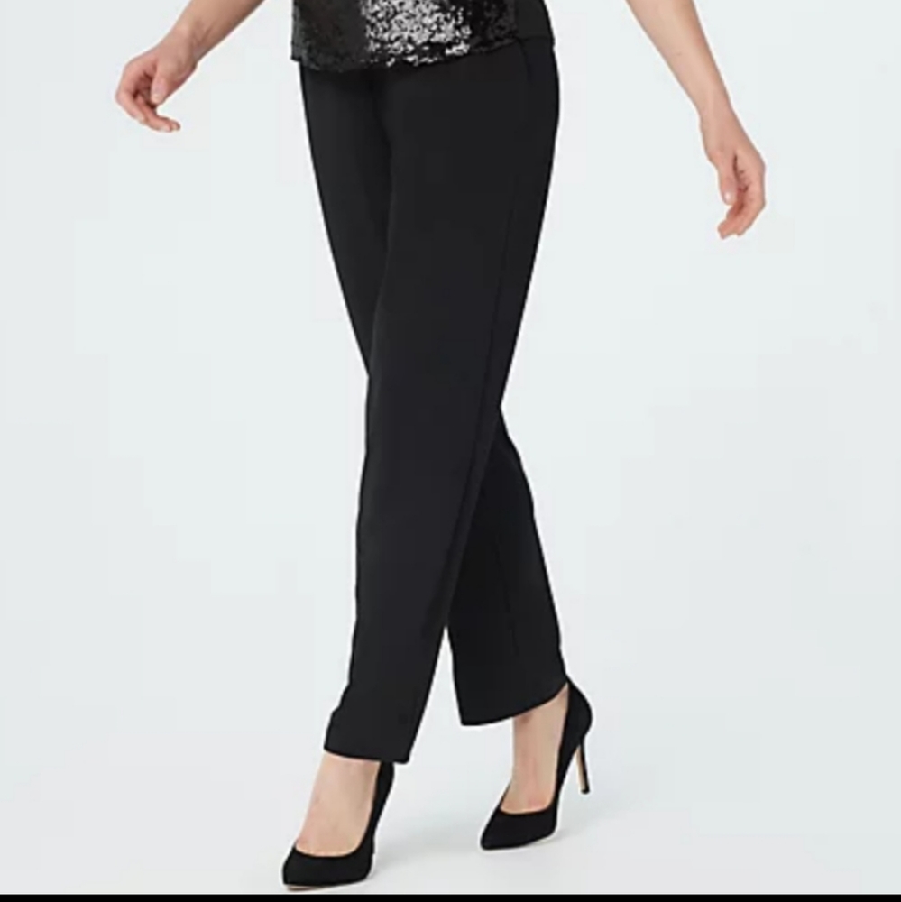 New Navy Blue Bob Mackie Women's XL Straight-Leg Pants in Navy blue